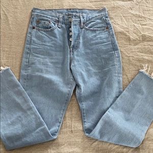 Levis light wash high rise straight leg jeans
